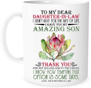 auchois handmaking - to my dear daughter in law i gave you my amazing son - 11oz gift mug