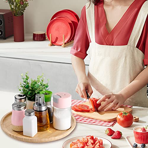 HAOBYBL Lazy Susan Organizer 11" Wooden Lazy Susan for Table 360 Degree Rotating Spice Rack with Non-Slip Mat, for Pantry Countertop, Table Storage