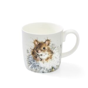 portmeirion royal worcester wrendale designs dandelion mug | 14 ounce large coffee mug with mouse design | made from fine bone china | microwave and dishwasher safe