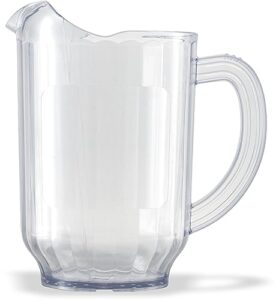 carlisle foodservice products versapour clear pitcher tall pitcher for restaurants, catering, kitchens, plastic, 60 ounces, clear, (pack of 6)