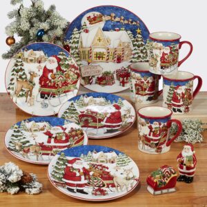 Certified International Santa's Workshop 11" Dinner Plates, Set of 4, Multicolor