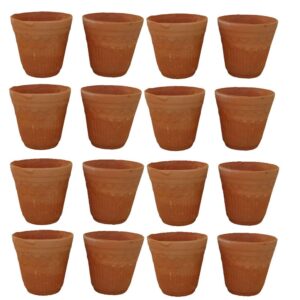 disposable natural clay mud terracotta(real mitti) baked kullad - set of 16 using for tea coffee dahi lassi kheer