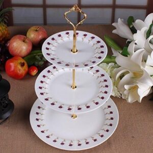 Happy Will 3 Tier Tiered Tray Hardware Kits Fruit Cake Plate Handle Fitting Hardware Rod Dessert Stand Holder Golden Crown 5 Sets