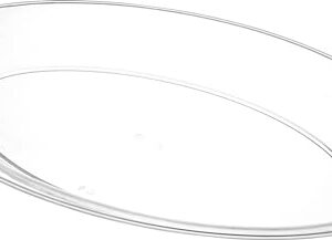 PLASTICPRO Plastic Oval Serving Trays - Serving Platters Oval 11 X 16 Disposable Party Dish Crystal Clear Pack of 4