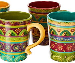 Certified International Tunisian Sunset Mugs (Set of 4), 18 oz, Multicolor,22452SET/4