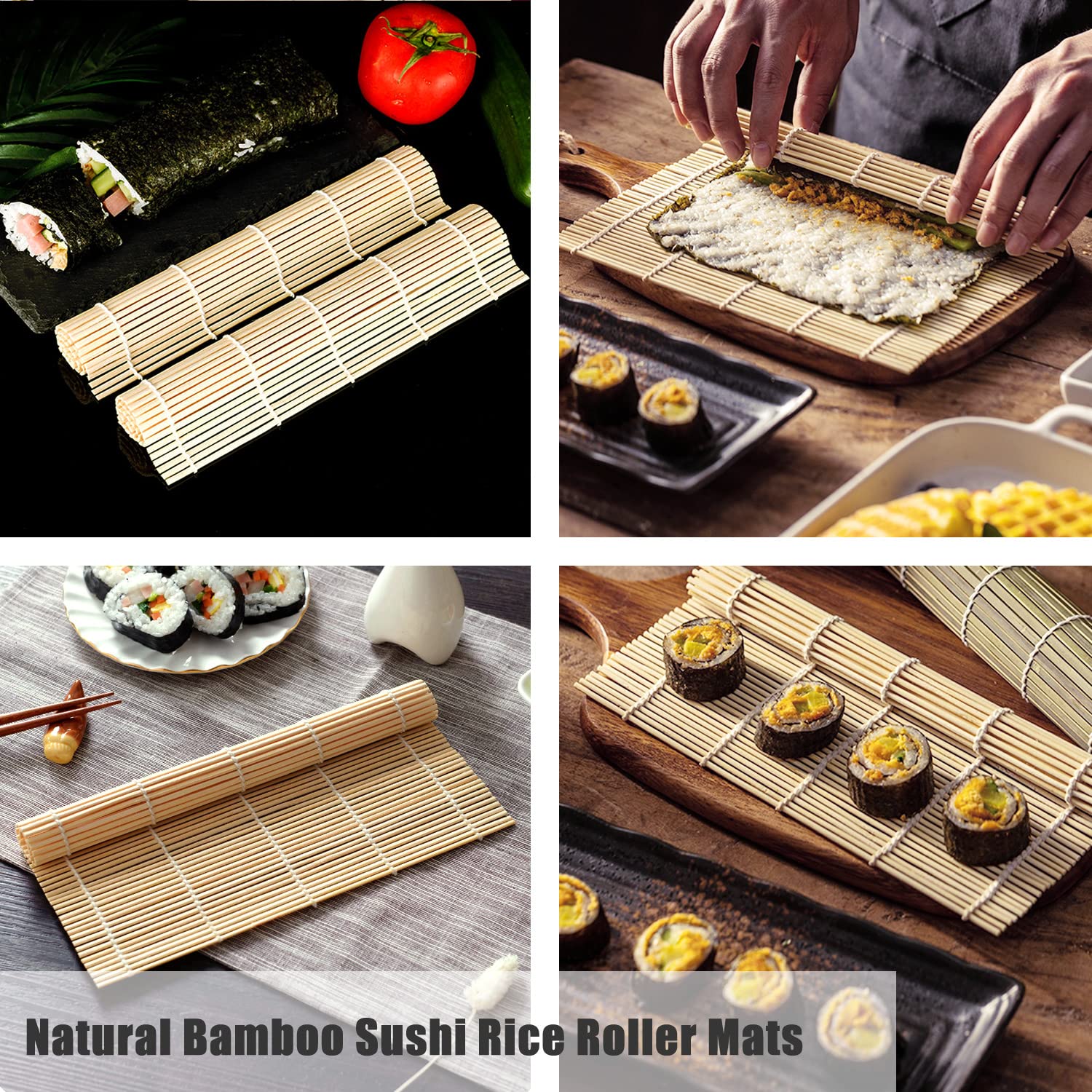 Premium Sushi Making Kit for Home, Sushi Rice Mold Sushi Roller Tools for Beginners, with Bamboo Mats, Sushi Bazooka, Temaki Sushi Mold 21 in 1