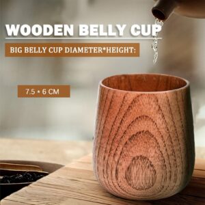 KUCKOW Wooden Tea Cups Top Grade Natural Solid Wood Tea Cup 4 Pack,Wooden Teacups Coffee Mug Wine Mug for drinking Tea Coffee Wine Beer Hot Drinks,100-200 ML Hand-made