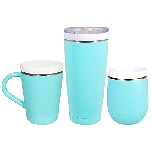 CeramiSteel Coffee Ceramic Travel Mug (22 ounce), Ceramic Rim & Inner Coating on Insulated Stainless Steel Tumbler, Durable Turquoise Finish