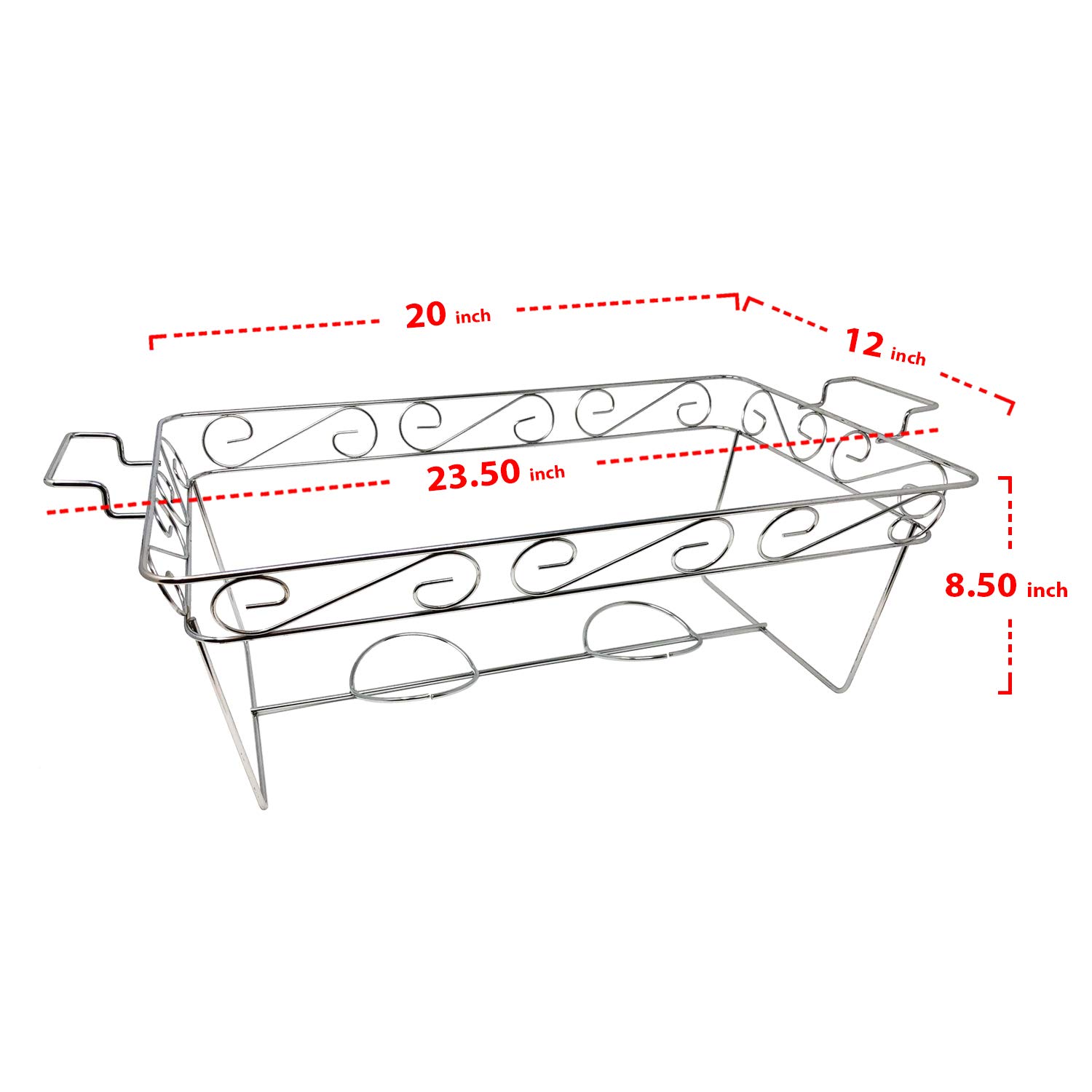 Party Essentials 3-Count Full Size Elegance Chafing Racks, Chrome