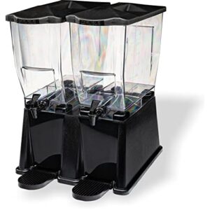 Carlisle FoodService Products Trimline Double Base Rectangular Drink Dispenser with Spigot for Catering, Buffets, Restaurants, Polycarbonate (Pc), 3.5 Gallons, Black