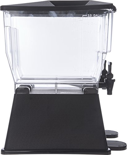 Carlisle FoodService Products Trimline Double Base Rectangular Drink Dispenser with Spigot for Catering, Buffets, Restaurants, Polycarbonate (Pc), 3.5 Gallons, Black