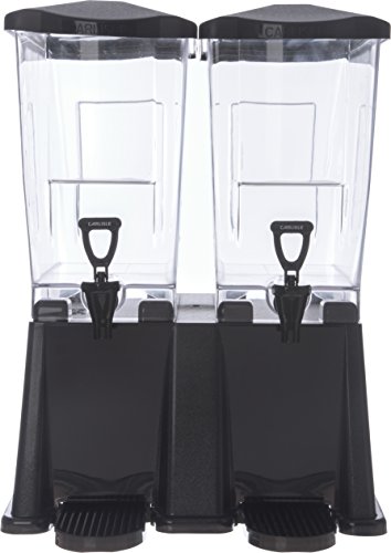 Carlisle FoodService Products Trimline Double Base Rectangular Drink Dispenser with Spigot for Catering, Buffets, Restaurants, Polycarbonate (Pc), 3.5 Gallons, Black