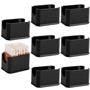 dicunoy set of 8 sugar packet holder, plastic black sugar caddy for restaurant, sugar bag sweetener packets storage container box for coffee bar, table