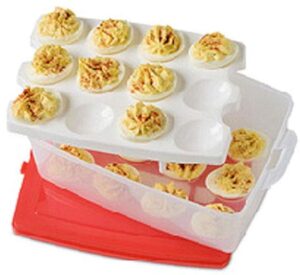 bw brands double tier stack and snap deviled egg carrier
