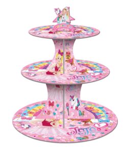 3 tier cupcake stand - sweet themed party decorations supplies for kids girls birthday party, baby shower,wedding, gender reveal party