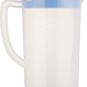 81oz/2.4Litre/0.63 Gallon Plastic Water Pitcher with Lid BPA-FREE Carafes Mix Drinks Water Jug for Hot/Cold Juice Beverage Ice Tea (Navy, 81oz)