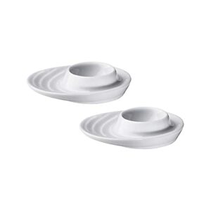küchenprofi set of 2 egg cups with oval base, white porcelain egg holders for hard or soft boiled eggs, 3.5-inch by 4-inch