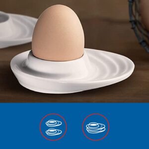 Küchenprofi Set of 2 Egg Cups with Oval Base, White Porcelain Egg Holders for Hard or Soft Boiled Eggs, 3.5-Inch by 4-Inch