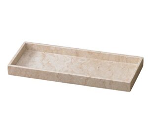 creative home natural champagne marble vanity tray towel tray bathroom countertop organize tray, 6.5" l x 16.5" w x 1.5" h, champagne (beige)