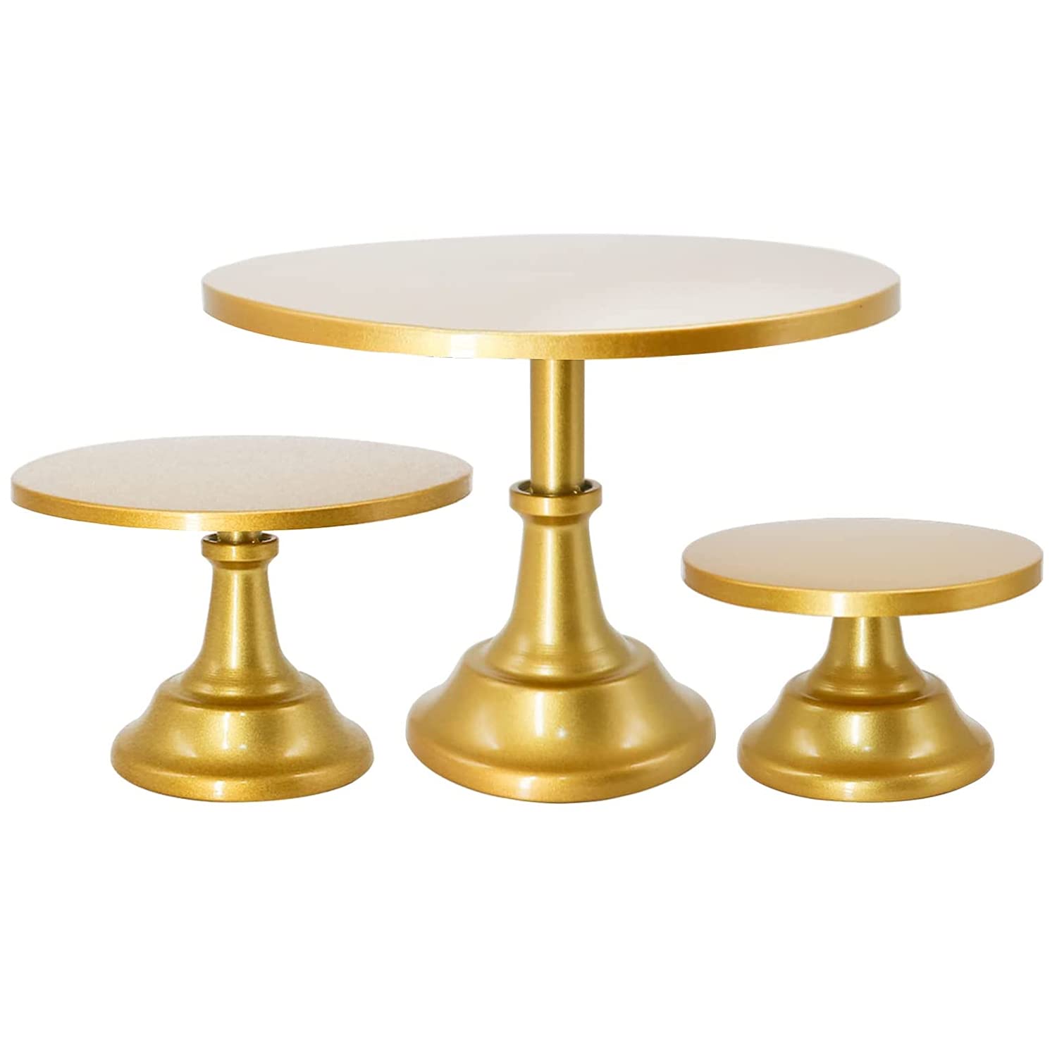 iToids 3 Pieces Gold Cake Stand for Dessert Table Wedding Cake Stand Cupcake Stands Birthday Baby Shower Christmas Party Dessert bar Display Tray Decor