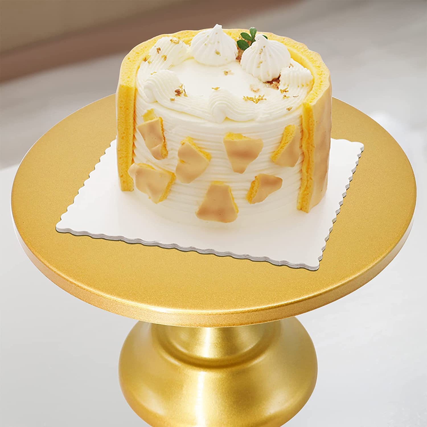 iToids 3 Pieces Gold Cake Stand for Dessert Table Wedding Cake Stand Cupcake Stands Birthday Baby Shower Christmas Party Dessert bar Display Tray Decor