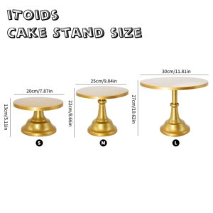 iToids 3 Pieces Gold Cake Stand for Dessert Table Wedding Cake Stand Cupcake Stands Birthday Baby Shower Christmas Party Dessert bar Display Tray Decor