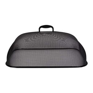 cuisinox dome for bbq, picnics and outdoor entertaining stainless steel mesh food cover, rectangular 18.5" x 13.5" x 8", black