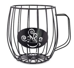 kovot metal mug-shaped coffee pod and capsule holder - holds 25-30 pods - black