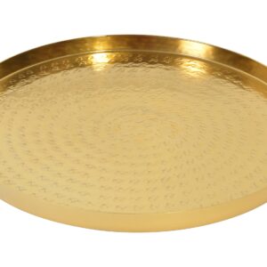 Walbrook Round Gold Tray, 13" - Gold Serving Tray, Luxury Decorative Tray, Coffee Table Tray, Gold Decor, Jewelry Tray, Ottoman Tray, Gold Perfume Tray, Round Tray, Vanity Tray, Bar Tray, Drink Tray