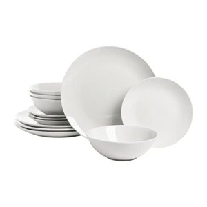 10 strawberry street simply coupe dinnerware set, white, service for 4 ( 12 piece)