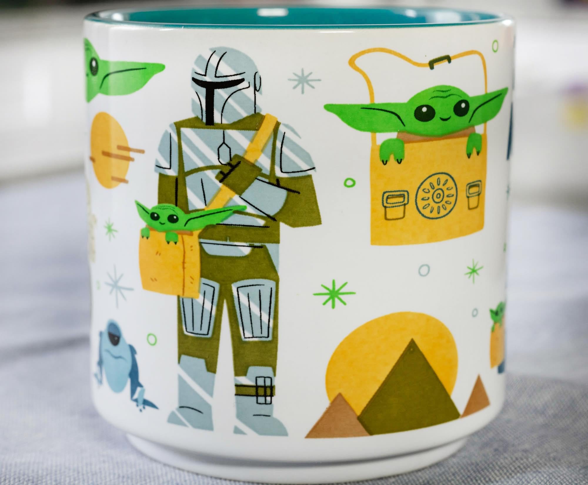 Silver Buffalo Star Wars: The Mandalorian Cartoon Grogu Ceramic Mug | Holds 13 Ounces