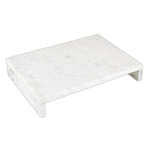 santa barbara design studio table sugar waterfall pedestal cheese board, 14" x 10", white marble