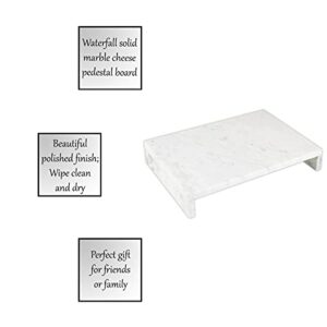 Santa Barbara Design Studio Table Sugar Waterfall Pedestal Cheese Board, 14" x 10", White Marble