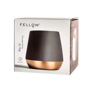 Fellow Big Jo' Double Wall Ceramic Coffee Mug - Refined and Sophisticated, Matte Black, Single 12 oz Cup
