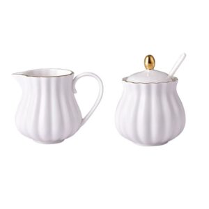 choold elegant flower design ceramic sugar and creamer set with lid spoon creamer serving set coffee serving set wedding gift 7.5oz