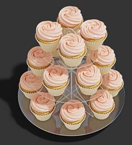 acrylic cupcake stand tower, 3 tier clear transparent cupcake tier stand round, tiered cupcake display stand (acrylic, transparent)