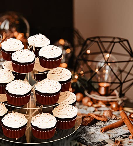 Acrylic Cupcake Stand Tower, 3 Tier Clear Transparent Cupcake Tier Stand Round, Tiered Cupcake Display Stand (Acrylic, Transparent)