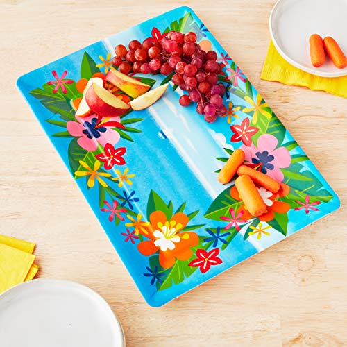 Creative Converting Lush Luau Plastic Tray, 10" x 14", Multi-colored