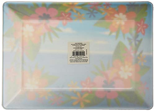 Creative Converting Lush Luau Plastic Tray, 10" x 14", Multi-colored