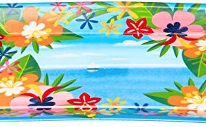 Creative Converting Lush Luau Plastic Tray, 10" x 14", Multi-colored