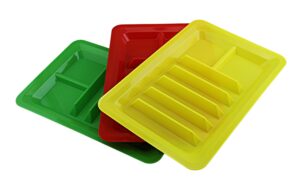 set of three taco holder stand platter stand up divider plates multi colored plastic plates (rectangle)