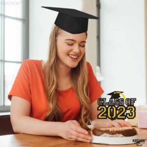 KatchOn, Graduation Cupcake Stand 2024-3 Tiers, Black and Gold Cupcake Holders | Graduation Cupcake Liners | Graduation Cupcake Holder Cake Decorations | Black and Gold Graduation Decorations 2024