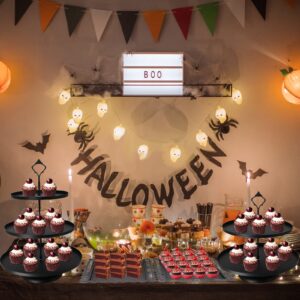 Set of 4 Pcs Iron Cake Stand Cake Holder Dessert Serving Trays for Wedding Birthday Party Baby Shower Halloween Display (Black)
