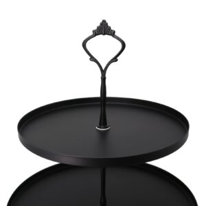 Set of 4 Pcs Iron Cake Stand Cake Holder Dessert Serving Trays for Wedding Birthday Party Baby Shower Halloween Display (Black)