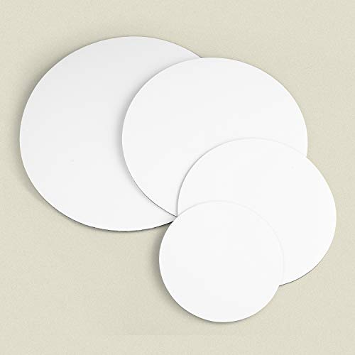 White Round Greaseproof Cake Boards – Cake Circle Base, 6/8/10/12 inch, 5 of Each Size