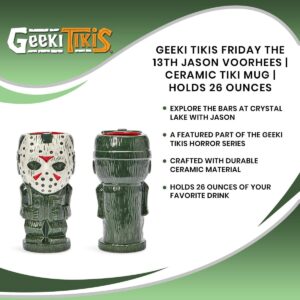 Friday The 13th Geeki Tikis Jason Voorhees Mug | Official Horror Collectible Tiki Style Ceramic Cup | Holds 26 Ounces