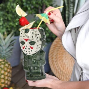 Friday The 13th Geeki Tikis Jason Voorhees Mug | Official Horror Collectible Tiki Style Ceramic Cup | Holds 26 Ounces