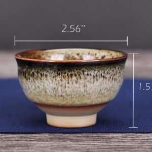 VanEnjoy 6 Sets Colorful Tea Cups - Kiln Transformation Chinese Handmake Jianzhan