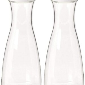 2 Pack - Large White (clear) Plastic Carafe Pitcher -Acrylic -BPA Free -57 oz.(1.7 LT.) - Durable - For Juice - Water - Wine - Iced Tea or Milk- Not Suitable for Hot Drinks - No Stickers! (2)