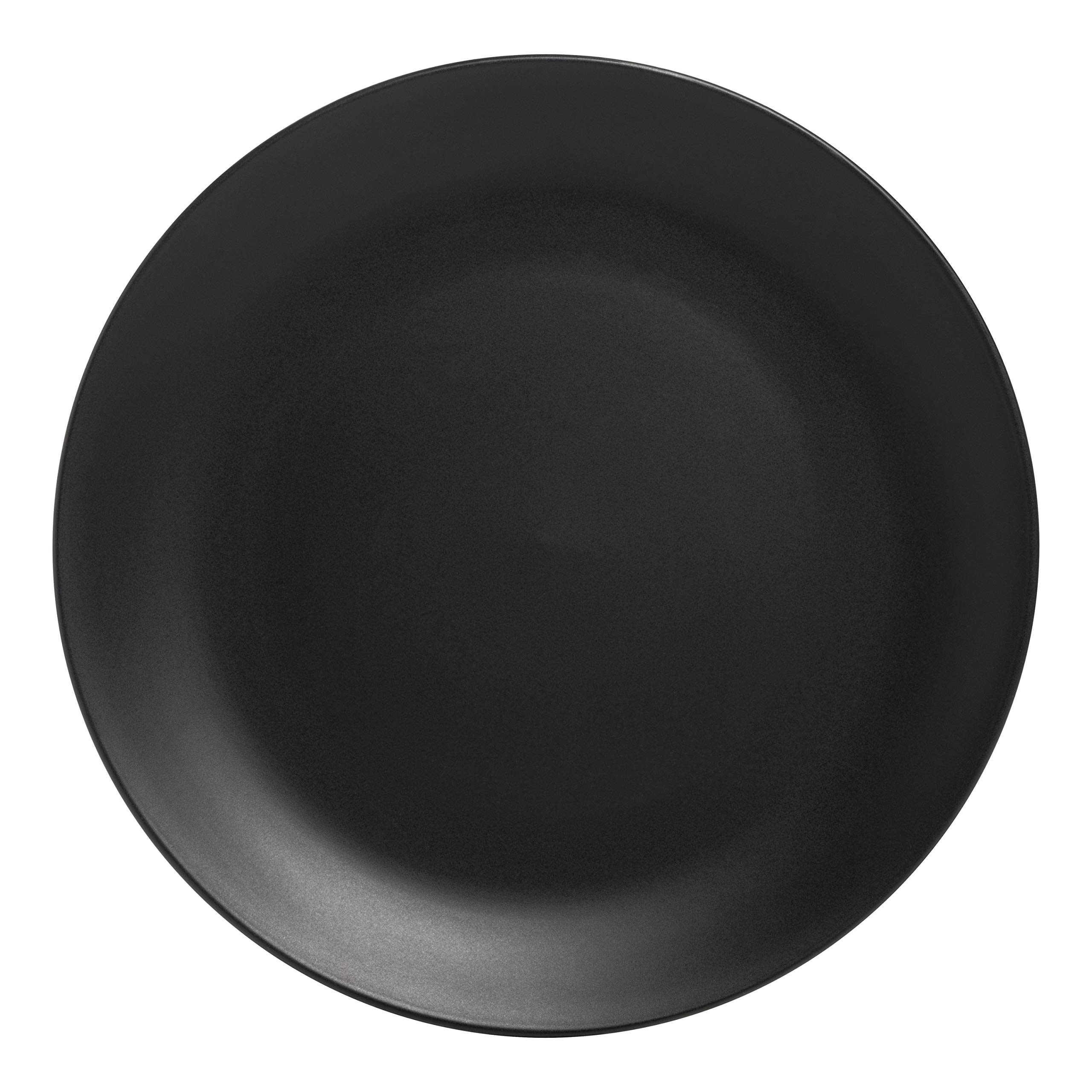 10 Strawberry Street Wazee Matte 10.5" Coupe Dinner Plate, Set of 6, Black